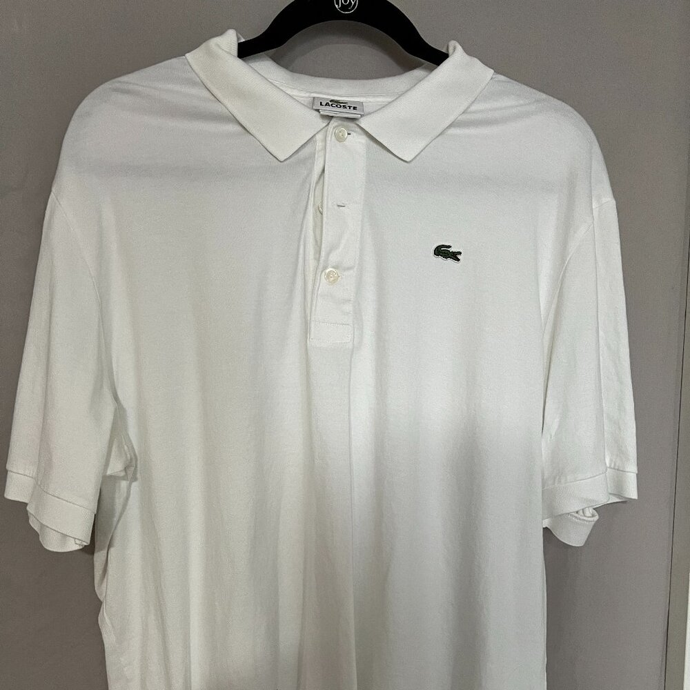 Lacoste White Short Sleeve Polo; Size 6 L